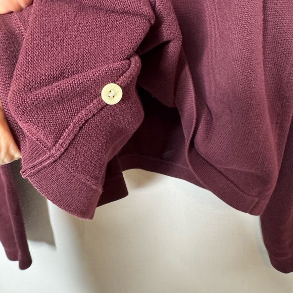 Vintage Y2K Abercrombie & Fitch Burgundy Long Sleeve Polo Shirt L Moose Preppy - Picture 7 of 10